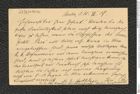 Nachlass Franz Steindachner, Postkarte von Emilie Snethlage an Franz Steindachner (15.11.1907), Inv.Nr. 495.02, Seite 1